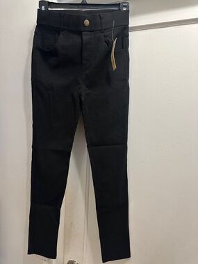 LARA Black High-Waist Slim Pants